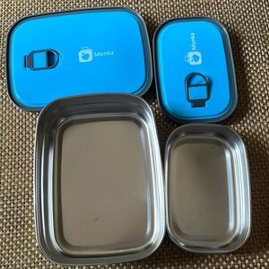 MONKA BENTO LUNCH BOX FOOD CONTAINER STORAGE SET of 2